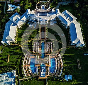 Aerial Drone Photo - Beautiful resort & pool in Costa Rica