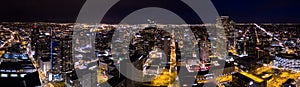 Aerial drone photo - City of Denver, Colorado at night