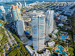 Aerial drone photo Continuum Miami Beach towers 2024