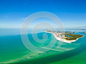 Aerial drone photo Lido Key Beach Florida USA