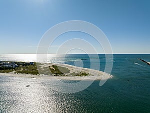Aerial drone photo of the masonboro inlet Wrightsville Beach NC Outer Banks