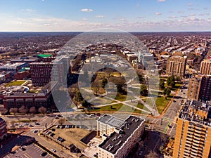 Aerial drone photo of Monroe Park Richmond Virginia USA