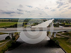 Aerial drone photo Moore Haven Caloosahatchee Canal