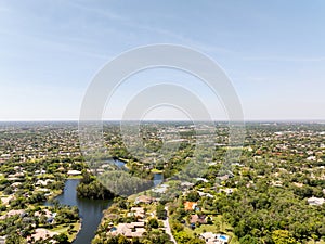 Aerial drone photo neighborhoods in Parkland Florida luxury upscale homes photo