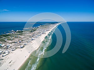 Aerial Drone Photo - Ocean & Beaches of Gulf Shores / Fort Morgan Alabama