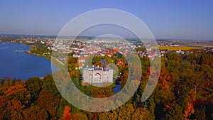 Aerial drone photo - Overhead view of a lush green forest It is a beautiful place in central Europe 2019