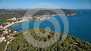 Aerial drone picture from Costa Brava in Catalonia, Spain, near