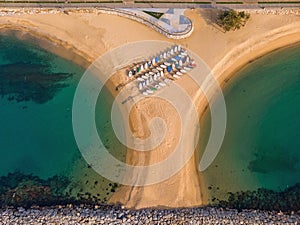 Aerial drone picture from small village Sant Antoni de Calonge from Spain, in Costa Brava