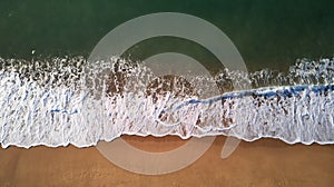 Aerial drone picture from Spanish beach in Costa Brava