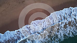 Aerial drone picture from Spanish beach in Costa Brava