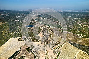 Aerial drone point of view countryside of Pinar de Campoverde. Spain photo