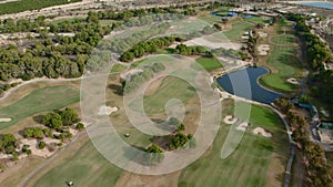 Aerial drone point of view Lo Romero golf course