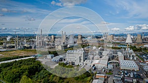 Aerial Drone shot Grangemouth Refinery