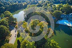 Aerial drone shot of Piedmont Park