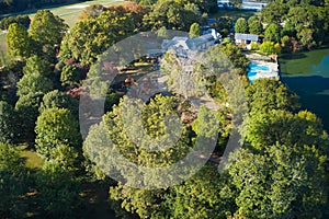 Aerial drone shot of Piedmont Park