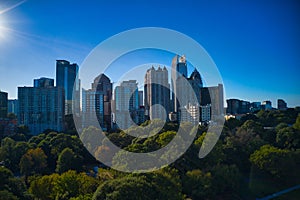 Aerial drone shot of Piedmont Park