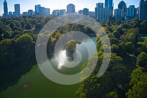 Aerial drone shot of Piedmont Park