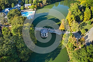 Aerial drone shot of Piedmont Park