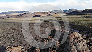 Aerial Drone Shot of Pyramid Lake in Northern Nevada