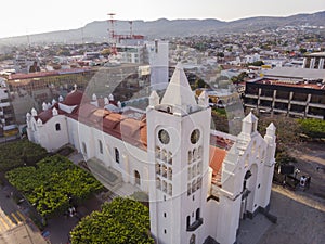 Aerial Drone Shot of San Marcos Cathedral - Tuxtla Gutierrez, Chiapas, Mexico photo