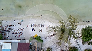 Aerial drone shots of Koh Rong Samloem island in Cambodia