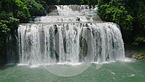 Aerial drone survey of Tinuy an Falls in Bislig, Surigao del Sur. Philippines.