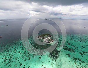 Aerial view of amazing tropical paradise Koh Kra island in Thailand photo