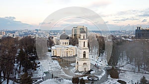 Aerial drone view of Chisinau, Moldova photo