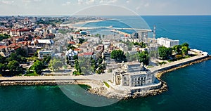 Aerial Drone View Of Constanta City At The Black Sea photo