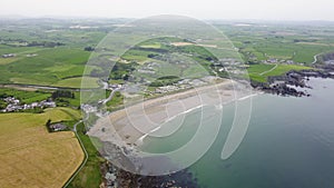 aerial drone view of Cooper Waterford Ireland coastline. Tra na mBóBeach. irish coast.