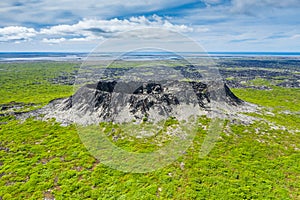 Aerial drone view of Crater Eldborg in Iceland photo