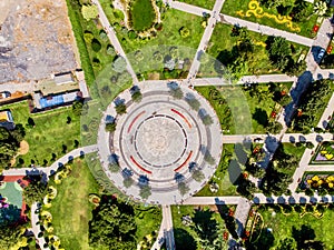 Aerial Drone View of Goztepe 60th Year Park located in Kadikoy, Istanbul. photo