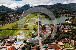 Aerial drone view Granja Comary in Teresopolis, the headquarters and main training center of the Brazil national