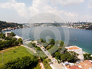 Aerial Drone View of Istanbul Bosphorus, Kandilli / Beykoz