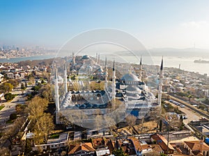 Aerial drone view of Istanbul, Turkey