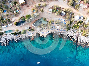 Aerial Drone View of Kas is small fishing, diving, yachting and tourist town in district of Antalya Province, Turkey.