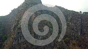 Aerial Drone View of The Mayan Face or Indian Nose hill in Lake Atitlan