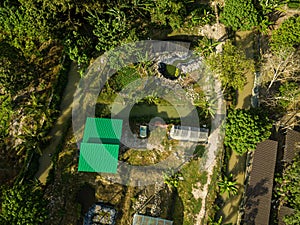 Aerial drone view of a mix agriculture land in Jasin, Melaka, Malaysia