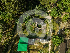 Aerial drone view of a mix agriculture land in Jasin, Melaka, Malaysia