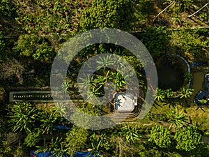 Aerial drone view of a mix agriculture land in Jasin, Melaka, Malaysia