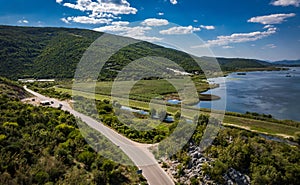 Aerial drone view of National Park - Hutovo Blato, Bosnia and Herzegovina