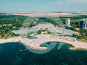 Aerial Drone View Of Neptun-Olimp Resort On The Black Sea In Romania