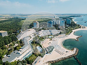 Aerial Drone View Of Neptun-Olimp Resort On The Black Sea In Romania