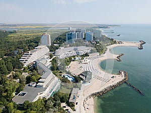Aerial Drone View Of Neptun-Olimp Resort On The Black Sea In Romania