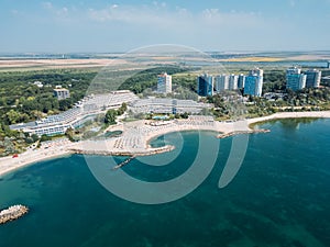 Aerial Drone View Of Neptun-Olimp Resort On The Black Sea In Romania