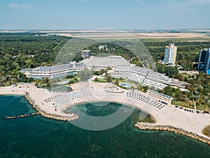 Aerial Drone View Of Neptun-Olimp Resort On The Black Sea In Romania