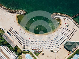 Aerial Drone View Of Neptun-Olimp Resort On The Black Sea In Romania