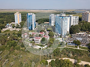 Aerial Drone View Of Neptun-Olimp Resort On The Black Sea In Romania