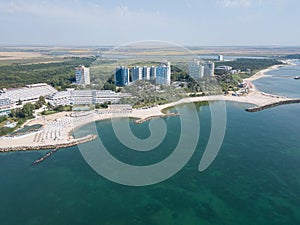 Aerial Drone View Of Neptun-Olimp Resort On The Black Sea In Romania