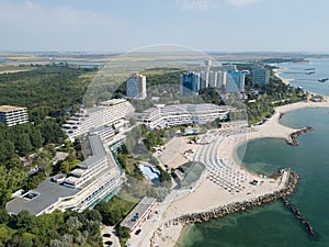 Aerial Drone View Of Neptun-Olimp Resort On The Black Sea In Romania